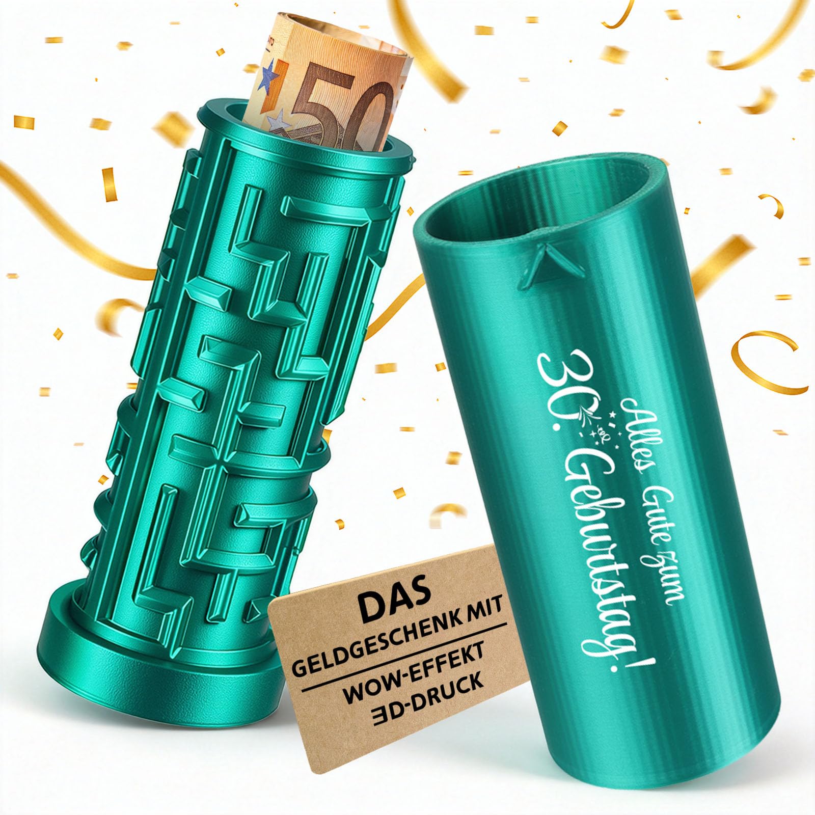 Anruzon Upgrade Geldgeschenk 30 Geburtstag, Kreative Labyrinthbox mit Spruch „Alles Gute zum 30. Geburtstag!“ - 3D-gedruckte Geschenkbox 30Geburtstag für Männer & Frauen