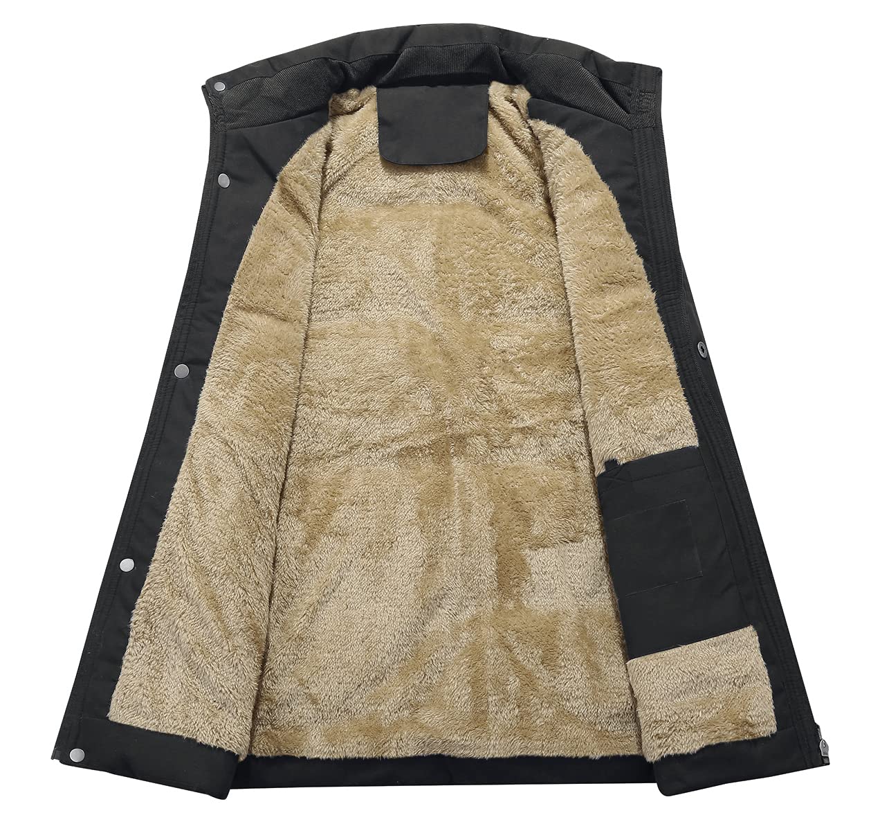 KEFITEVD Fleeceweste Herren Winter Thermo Weste Gefüttert Outdoor Herbst | Schwarz, Wasserabweisend und Winddicht, Fleecegefüttert, Stehkragen mit Windschutzleiste, 3 Taschen, Schwarz 3XL