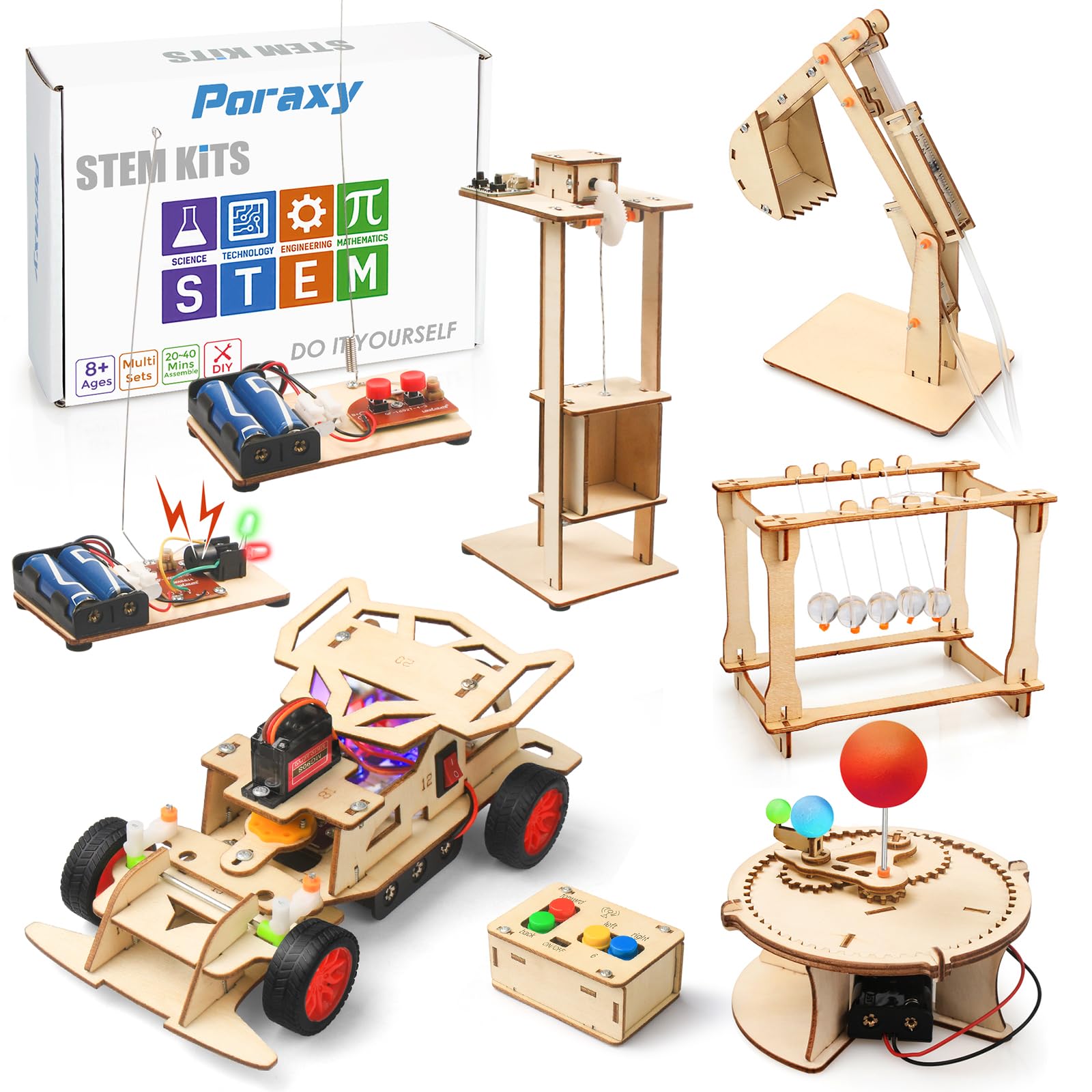 Amazon.com: Poraxy 6 in 1 STEM Projects for Kids Ages 8-13, 3D Puzzles ...