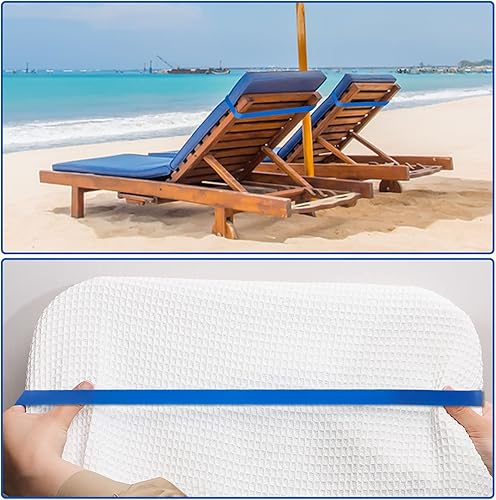 Miniatura 5 de 10 bandas de toalla de silicona para toallas de playa, bandas de goma grandes elásticas para sillas de playa, accesorios de crucero (0.7 x 12