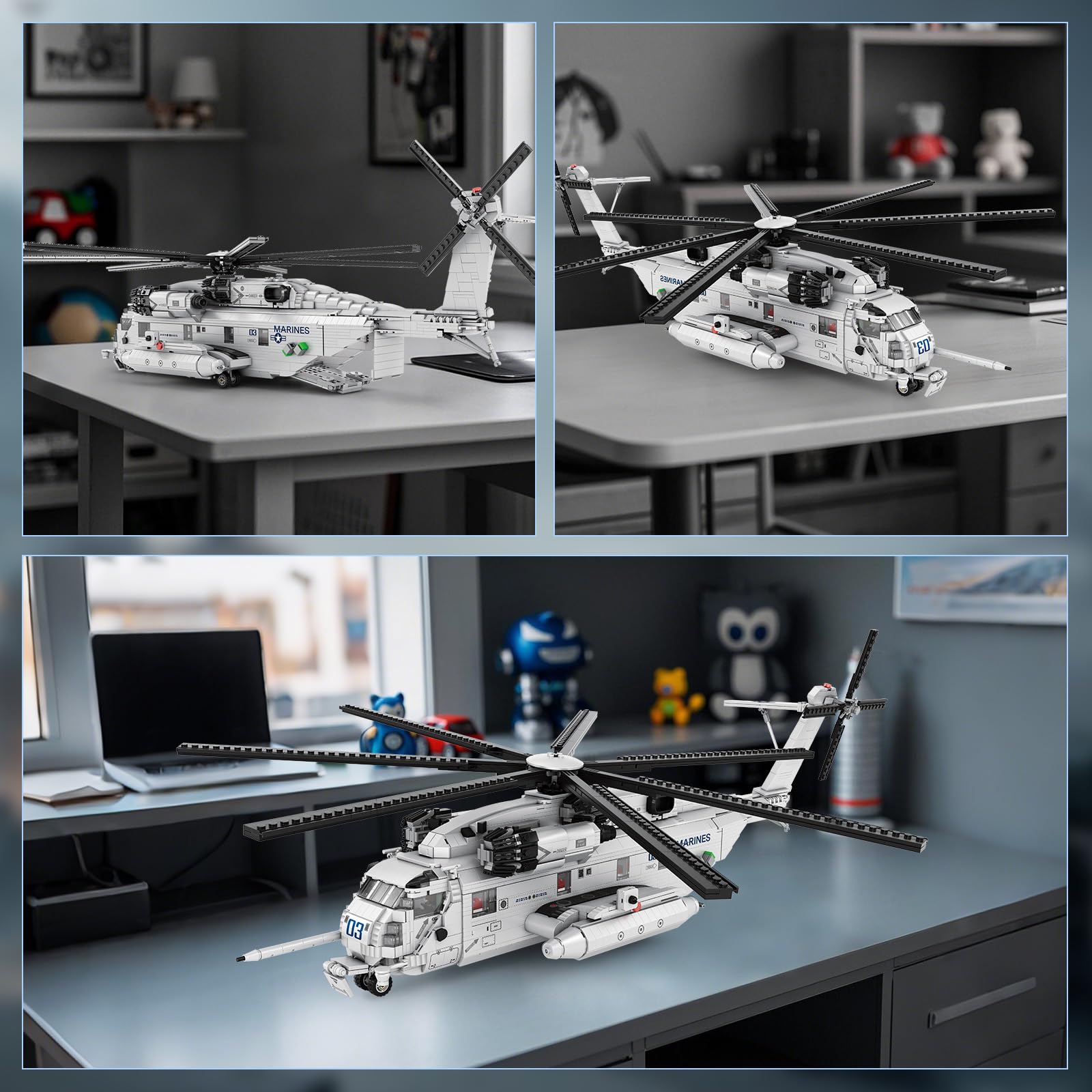 CH-53 Helicopter Building Set 33037, Military Transport Helicopter Toy Aircraft Model Kit for Men, Ideal Airplane Toy Gifts for Boys Kids 14+, Adults and Military Fans