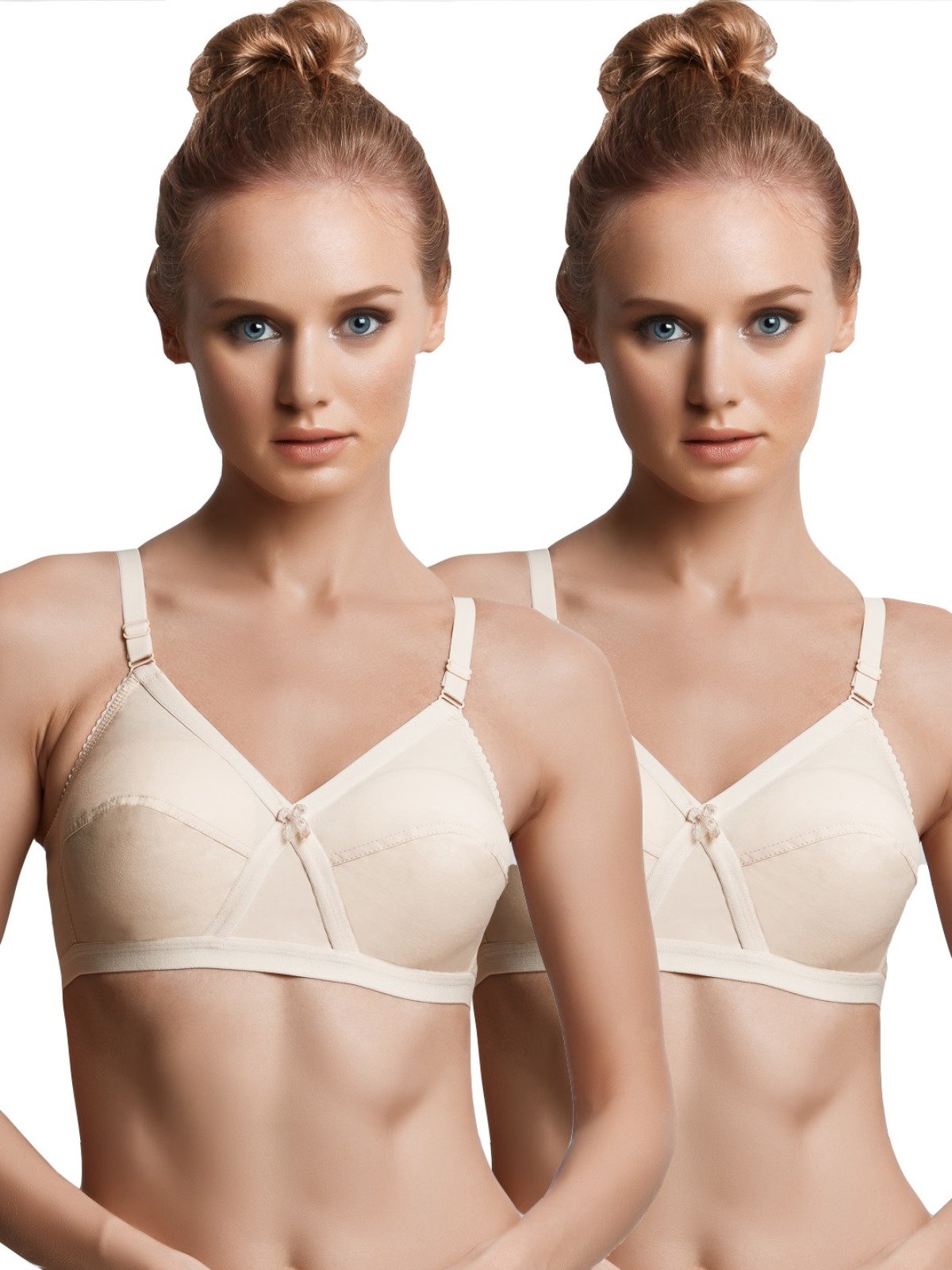 libertina Kriss Cross Black Colour Non Padded Comfortable, Skin Friendly Regular Women Cotton Bra with Elastic Strap - Pack of 2-picture-53