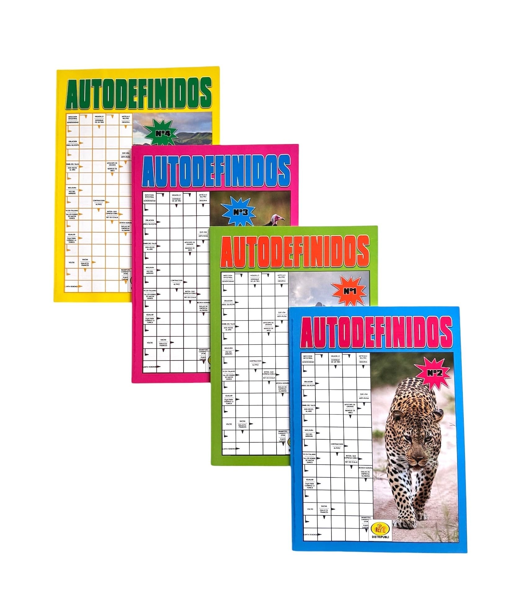Autodefinidos Pack of 4 Spanish Hobby Books for Adults and Older Large Print in Black and White