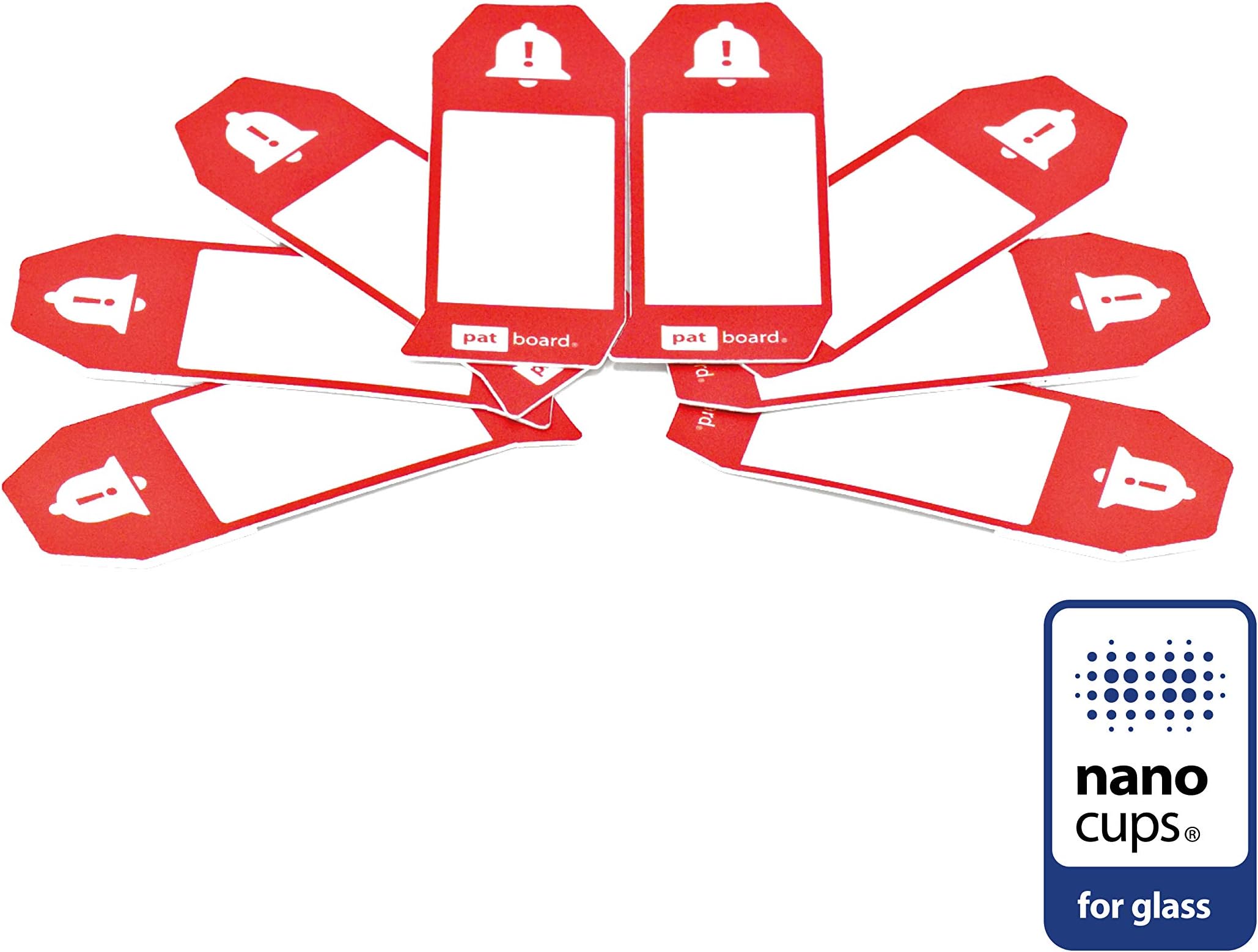 PATboard Scrum Board and Kanban Board - IMPEDIMENTcards - with nanocups® for Glass - Set of 8