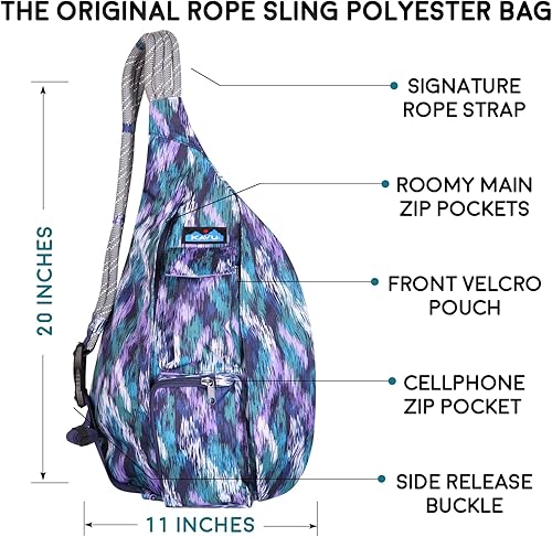 Miniatura 6 de KAVU Paquete de cabestrillo de cuerda original con correa de hombro de cuerda ajustable - Glacier Ikat, Glaciar Ikat, Classic