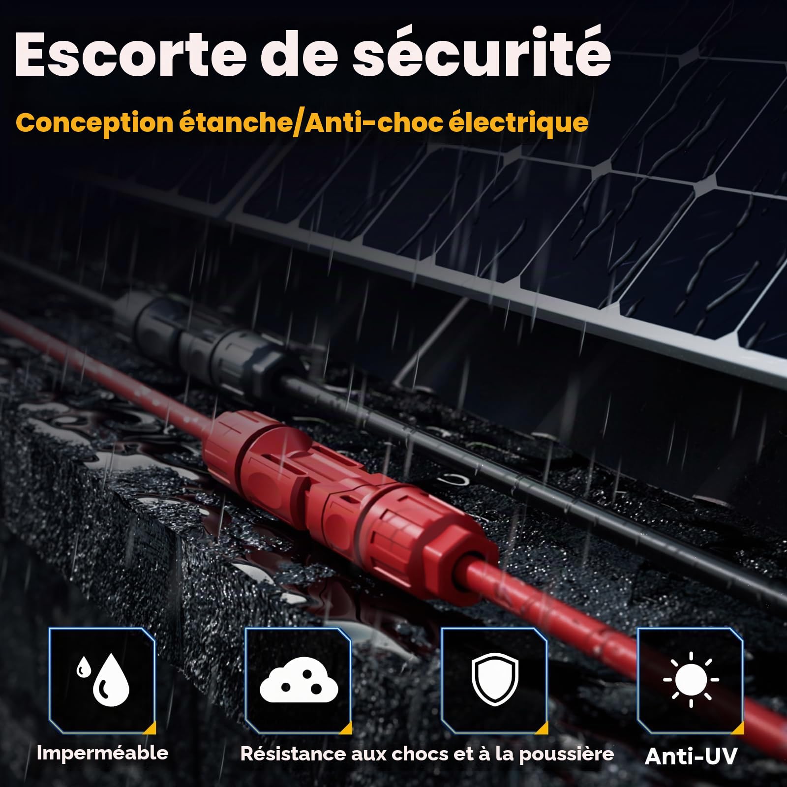DXCRIMP GF-10Z Kit de Sertissage pour Câble Solaire 2,5/4/6 mm², Module PV, Avec Pince à Dénuder, Prise, Clé, Boîte à Outils Incluse