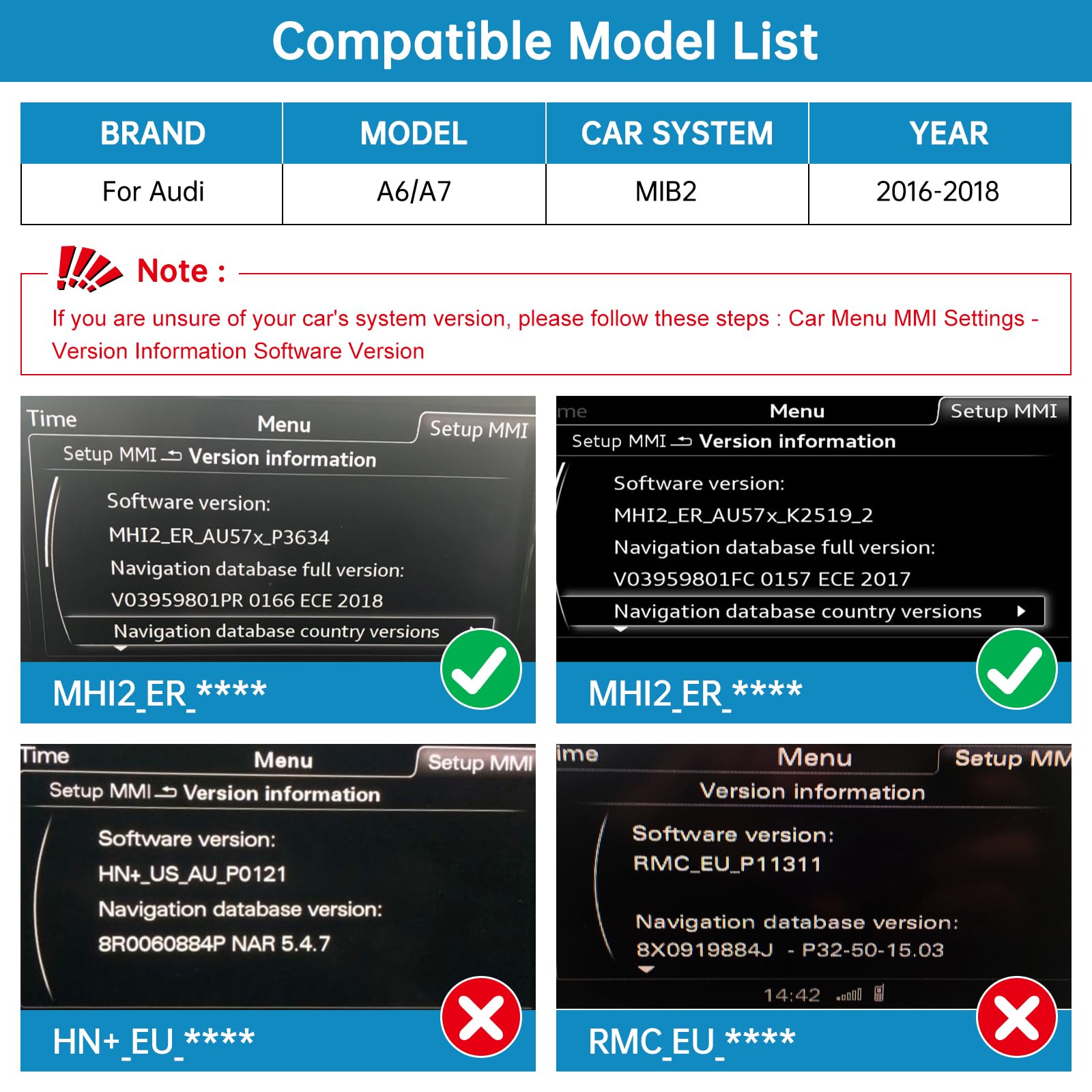 Radio samochodowe 10,25 cala, CarPlay/Android Auto/Mirrorlink/nawigacja do Audi A6 z lat 2016-2018 z systemem MIB, ulepszony ekran dotykowy