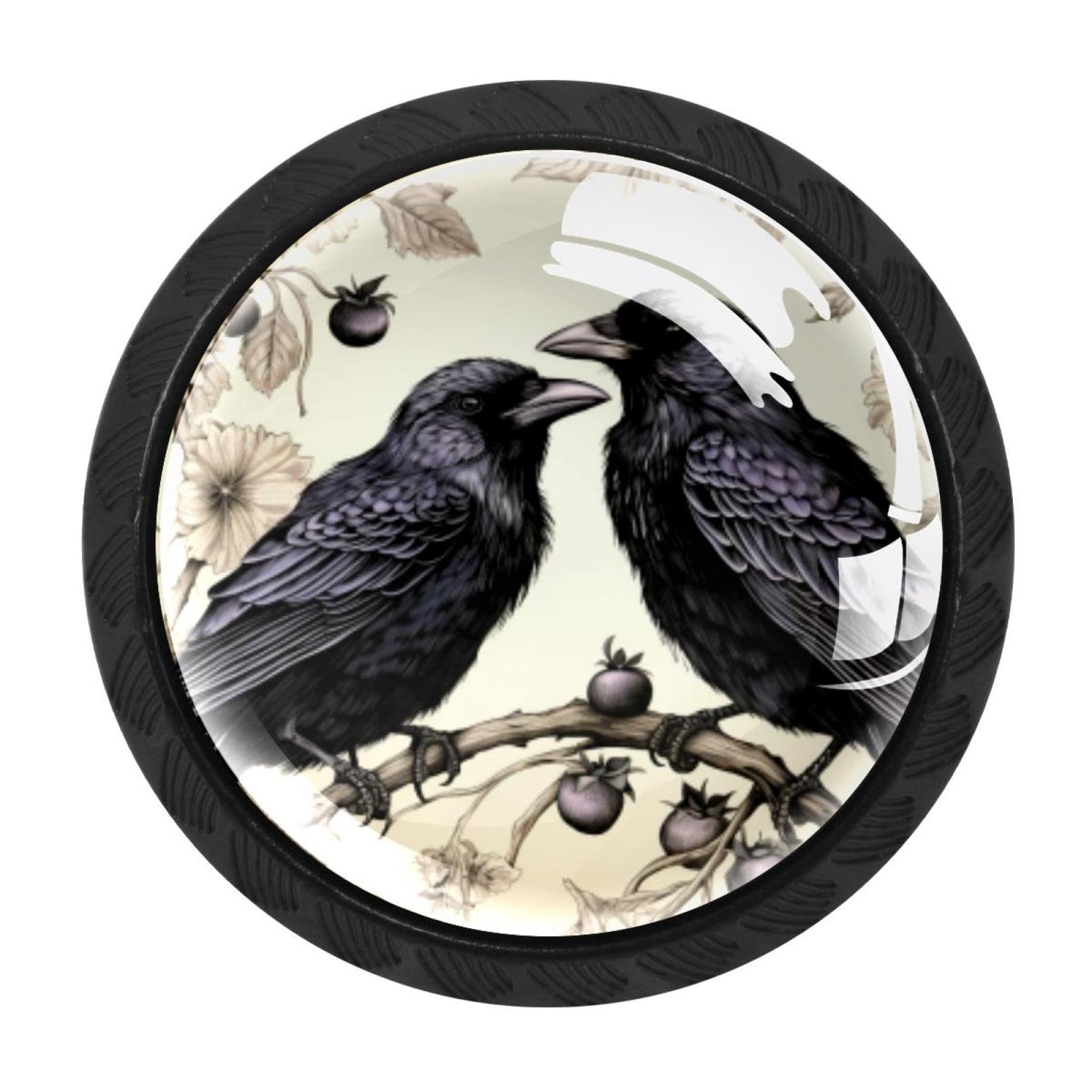Chenzzzz Multicolored 09 4 Pack Crow Drawer Knobs Cabinet Knobs Crystal Glass Knobs Pulls Handles For Kitchen Cabinet Hardware Cupboard Door Dresser Wardrobe Home Decor