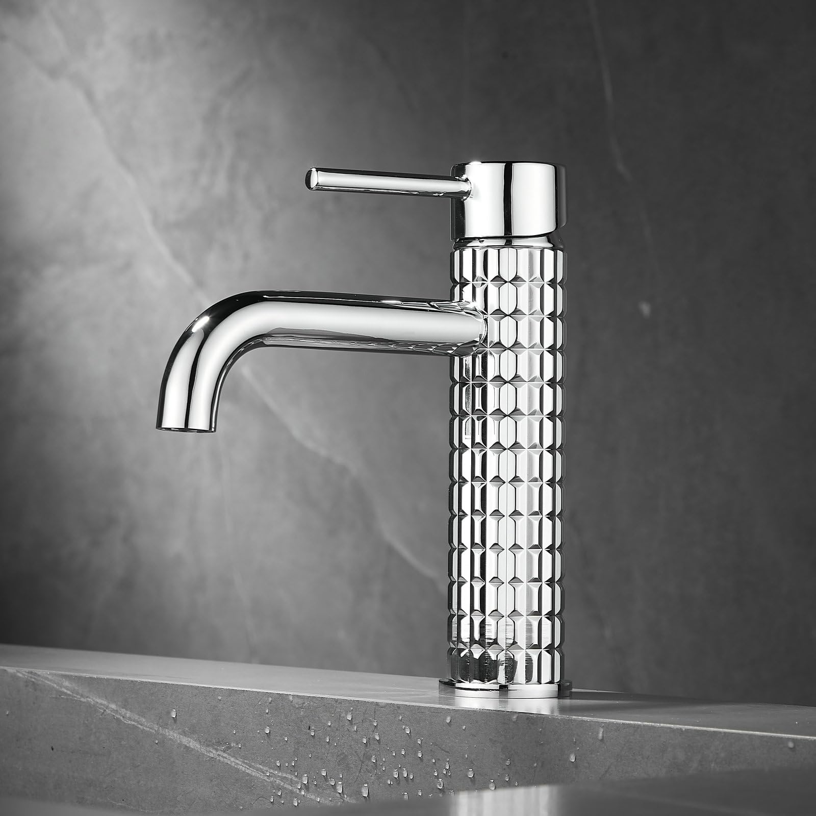 Basin Tap Bathroom Tap Bright Silver Bathroom Sink Tap Brass Single-Handle Taps Bathroom Sink Taps with G1/2 Size Hose - Image 2