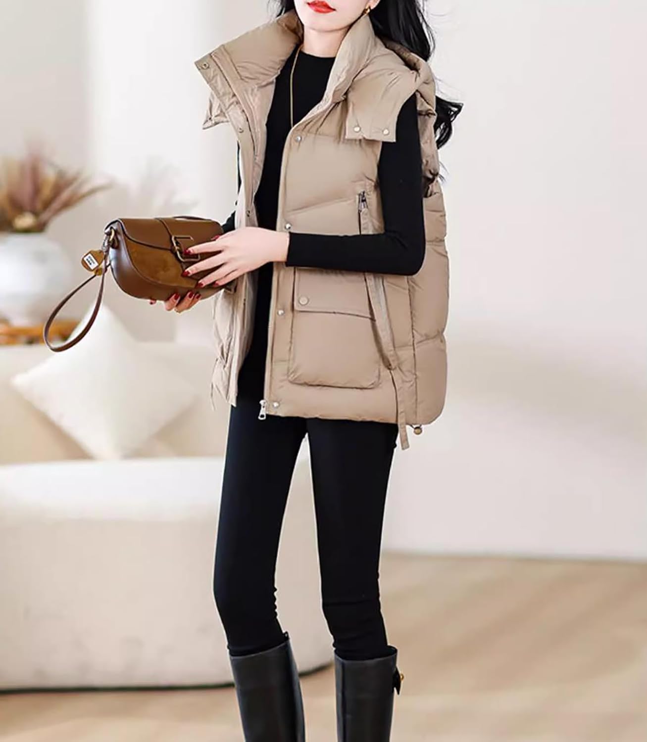 [ＷＭＭＩＮＧ] レディース 中綿ベスト キルティングジャケット 袖なし ゆったり ジレベスト 大きいサイズ 厚手 暖かい 防寒対策