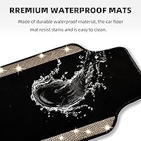 Vista 3 de NBTEPEM Juego completo de tapetes dorados brillantes para automóvil, ajuste universal para la mayoría de automóviles, SUV, camiones, 4 piezas