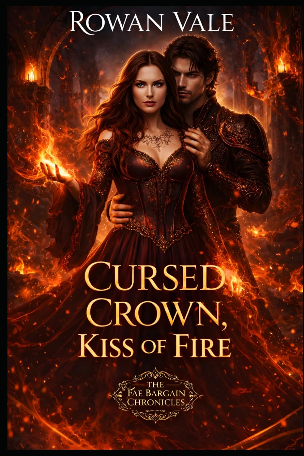 Cursed Crown, Kiss of Fire: A Fae Romance Novel (The Fae Bargain Chronicles)
