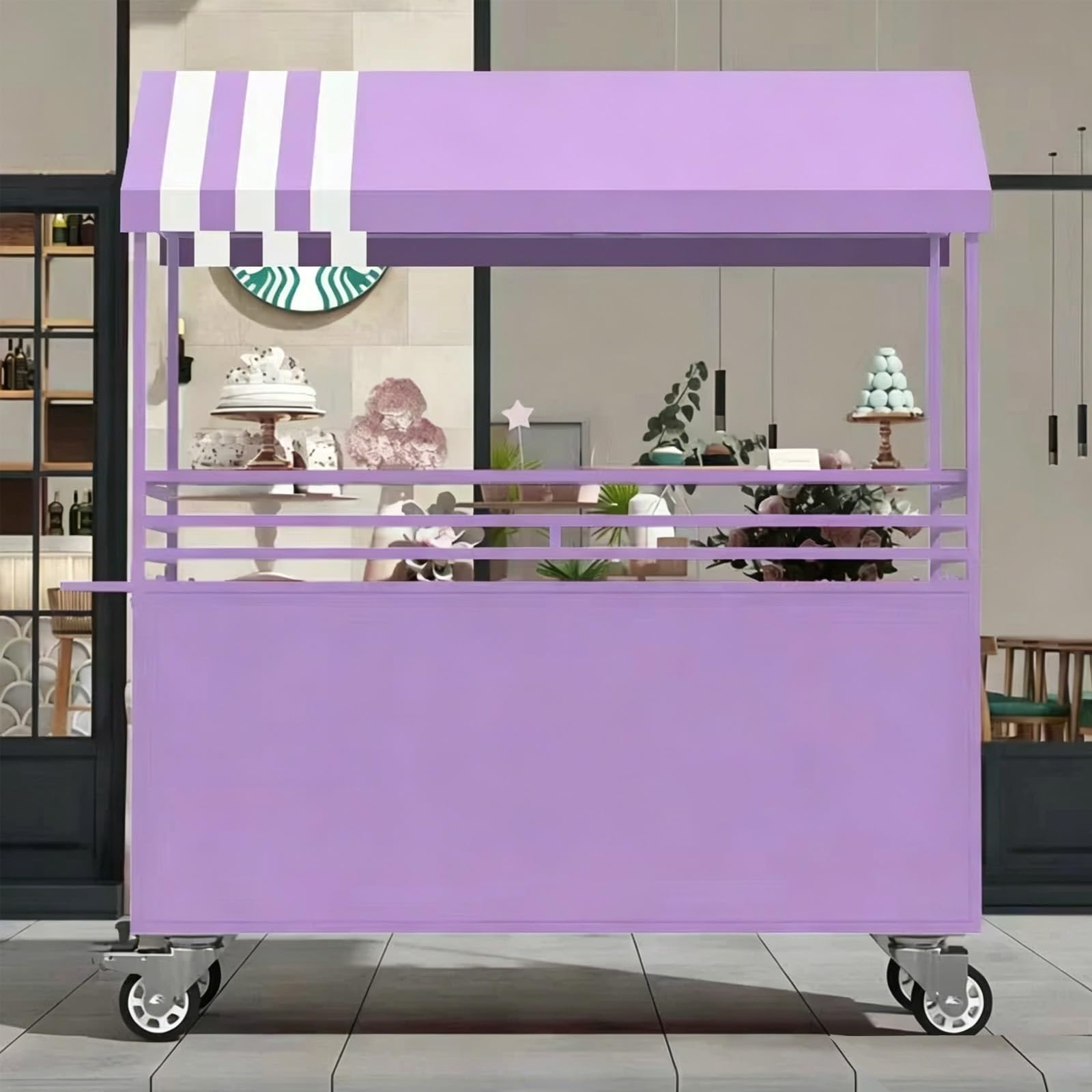 Mobile Vendor Cart with Canopy