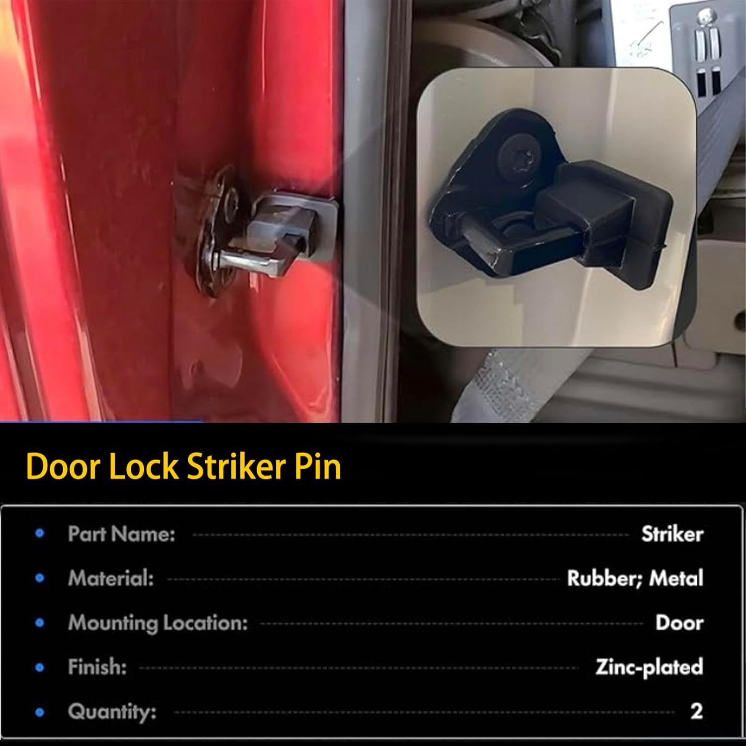 Door Lock Striker Pin with Bolt, 2PCS Fit for Ford F150 F250 F350 1999-2016