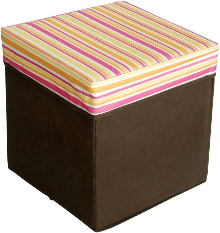 [Happy Bus - Black] Rectangle Foldable Faux Leather Storage Ottoman / Storage Boxes / Storage Seat