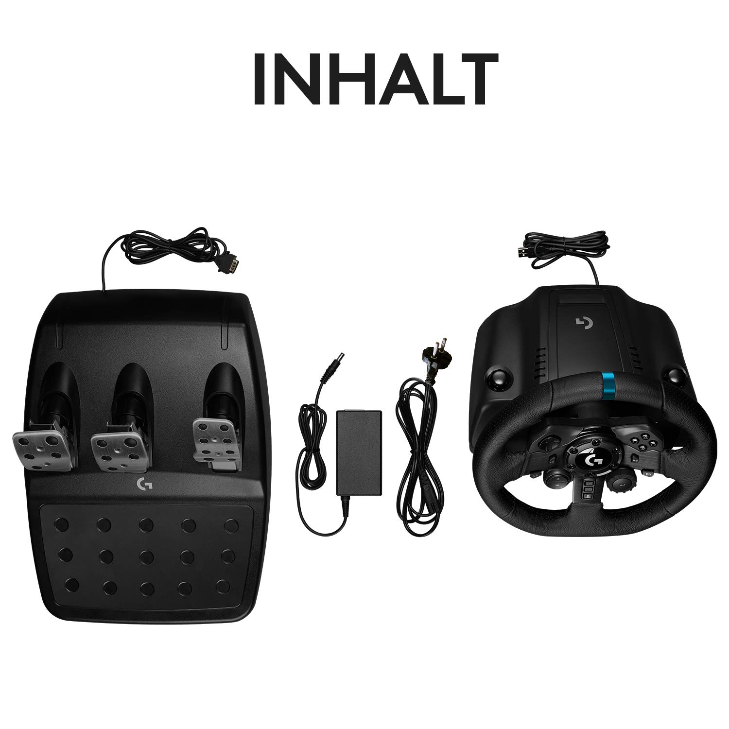 Logitech G G923 Racing Wheel und Pedale für Playstation & PC | TRUEFORCE bis 1000 Hz, reaktionsschnelle Führung, Doppelkupplung, fliegende Beschichtung. Für PS5, PS4, PC, Mac – Schwarz