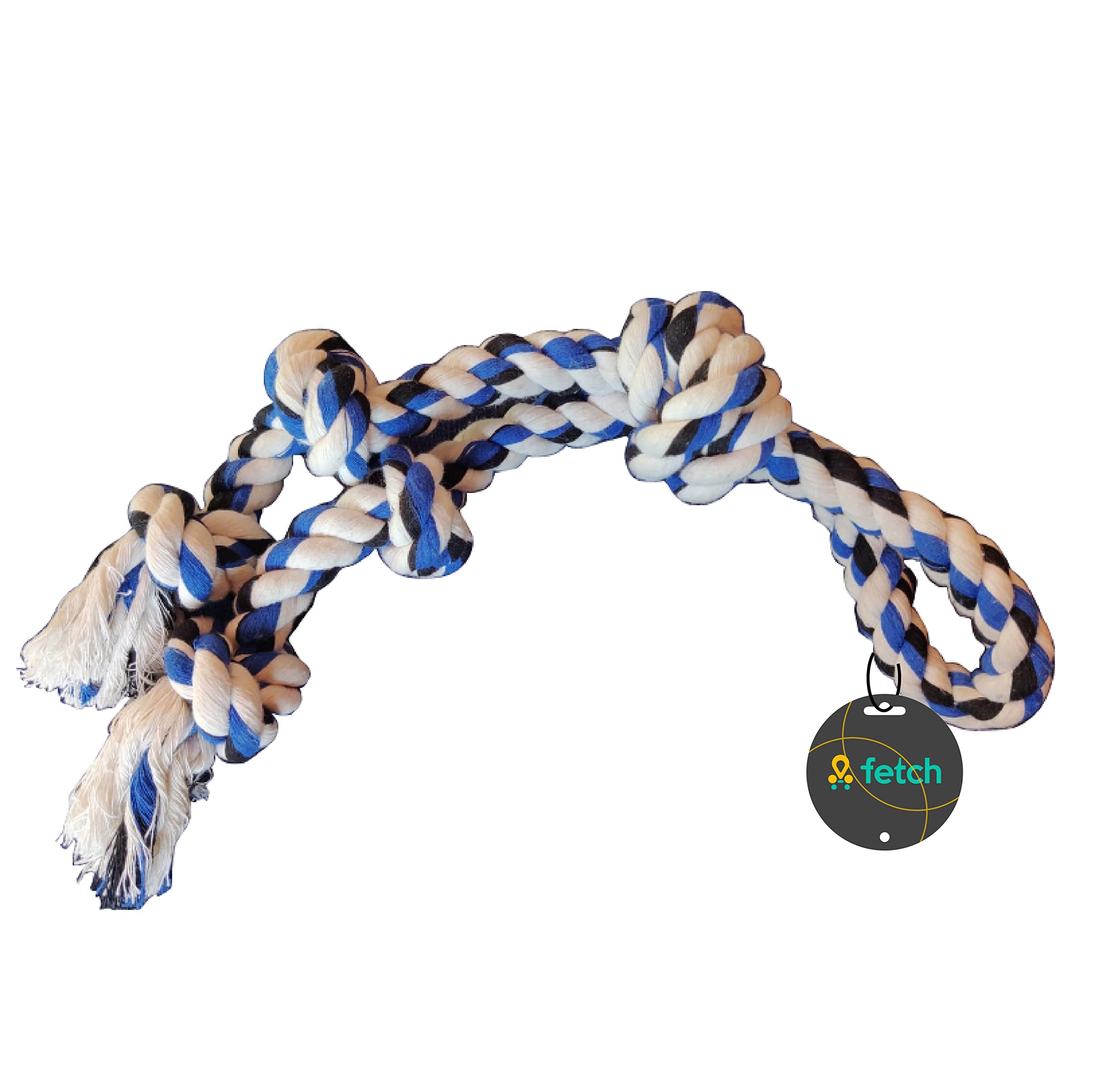 Fetch 5 Knot Rope Toys for Dogs | Chew Toy, Teething Toy |Tug Toy, Tug of War Play Item | Teeth Cleaning Toys for Dogs | 44cm Long | Multicolour Pack of 1 (B09MNH1581) Amazon Price History, Amazon Price Tracker