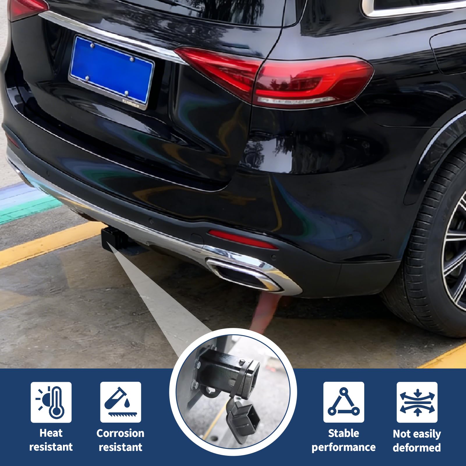 2 Piezas Cubierta Enganche Remolque 2 Pulgadas, Tapa Tubo Enganche Remolque de Goma, Tapón Receptor 2 Pulgadas 5 cm para Tubo Receptor de Clase 3 4 5 para Camioneta SUV Todoterreno Negro — view 5