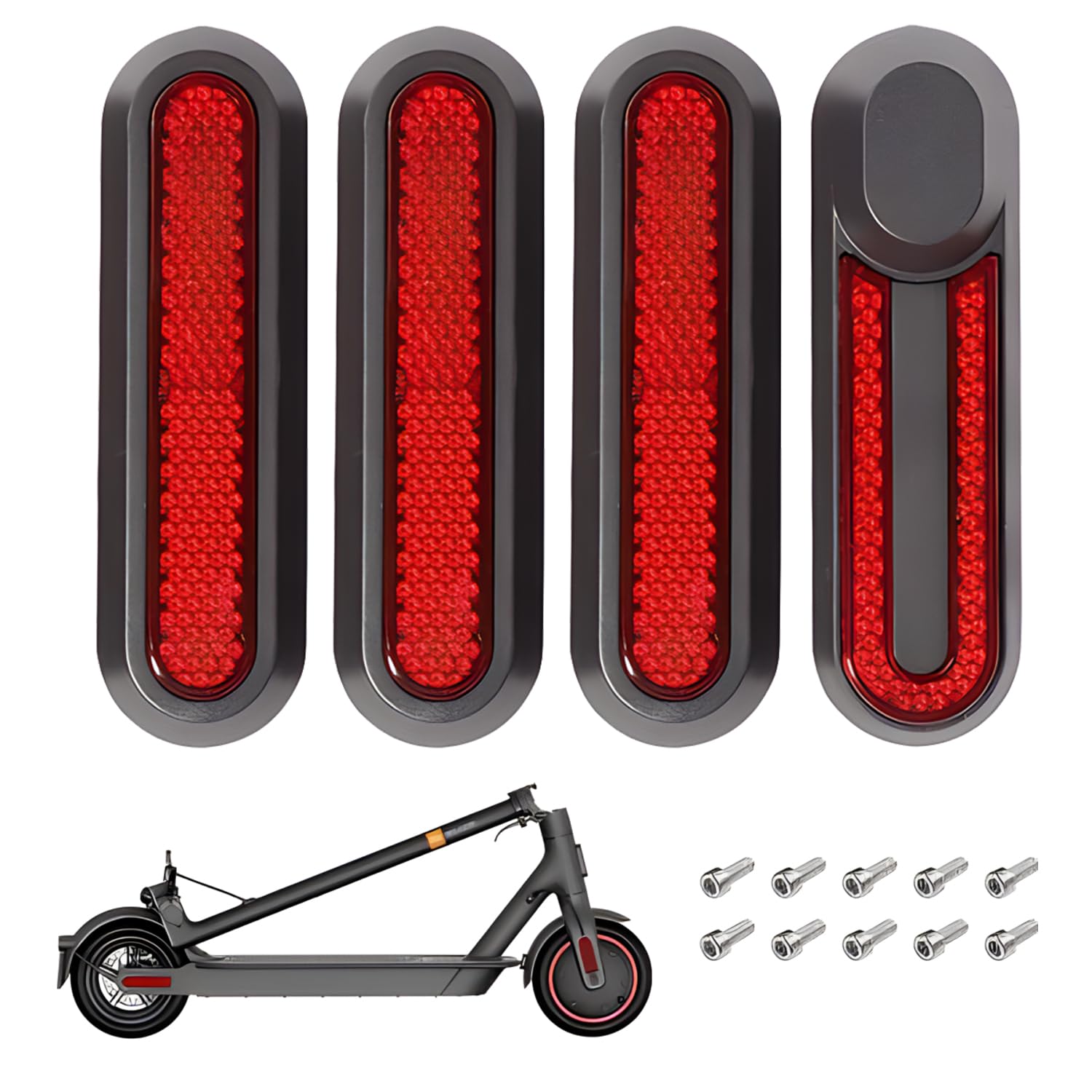 FIRST PROScooter Rear Side Wheel Cover, Replaceable Xiaomi Scooter Reflector Strips for Wheel Hub Caps with Screws, Protective Electric Scooter Accessories Compatible with Xiaomi M365 / PRO/PRO 2/1S