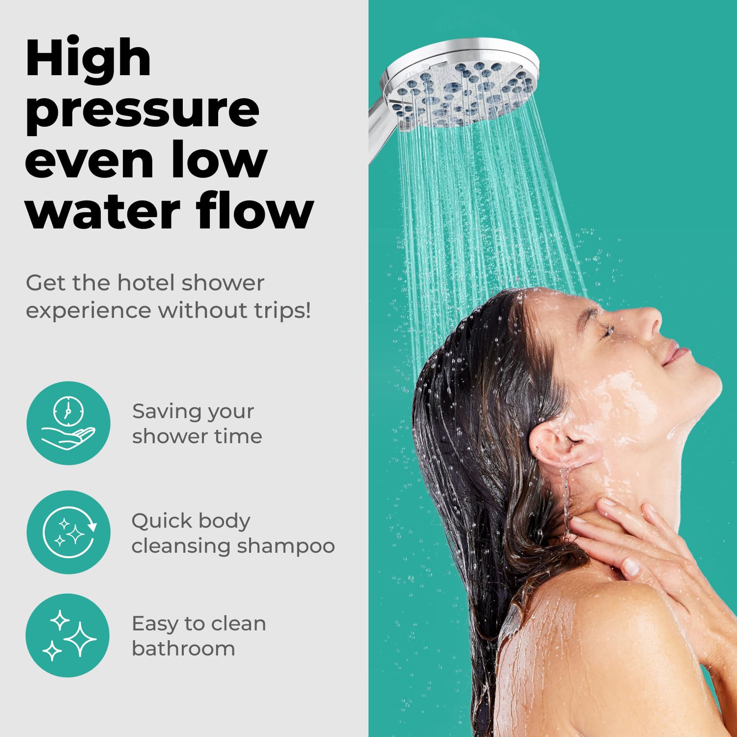 Lokby 8 Settings Shower Head High Pressure, Water Saving System 28% Less Water with High Pressure Shower Heads - Image 2