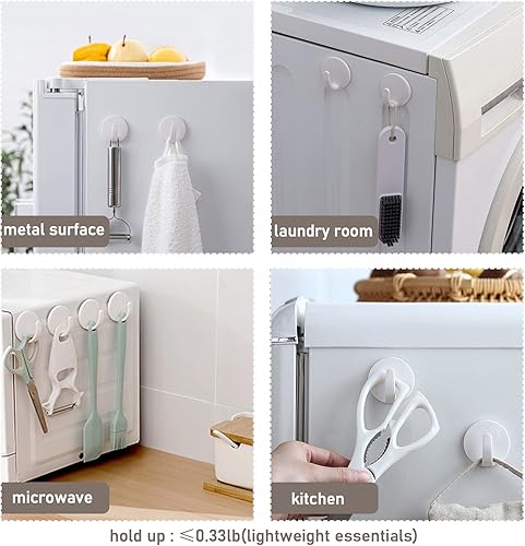 Miniatura 2 de 2 ganchos magnéticos para refrigerador y aula, ganchos magnéticos blancos resistentes con 2 mini ganchos de metal superfuertes para parrilla,