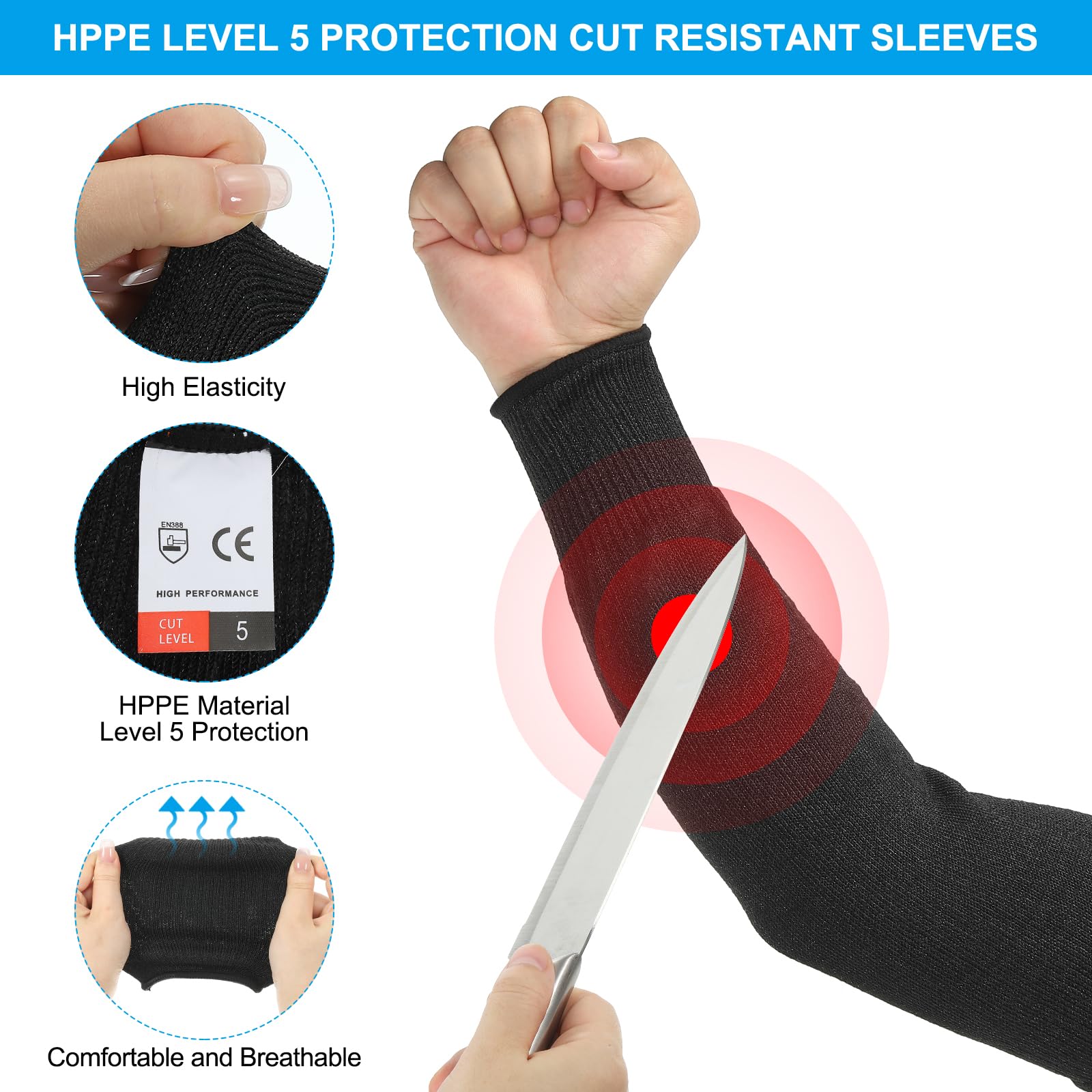 PATIKIL 14 Inch Cut Resistant Sleeve - Image 3