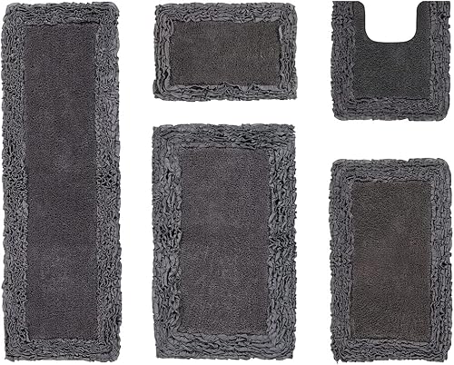 Miniatura 36 de Better Trends Alfombras en forma de corazón de 30 pulgadas, 100% algodón, suave, antideslizante, lavables, absorbentes de agua, para la entrada