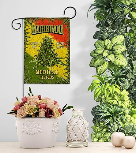 Miniatura 9 de Marihuana - Bandera de jardín con diseño de bandera de jardín de doble cara, hecha en Estados Unidos