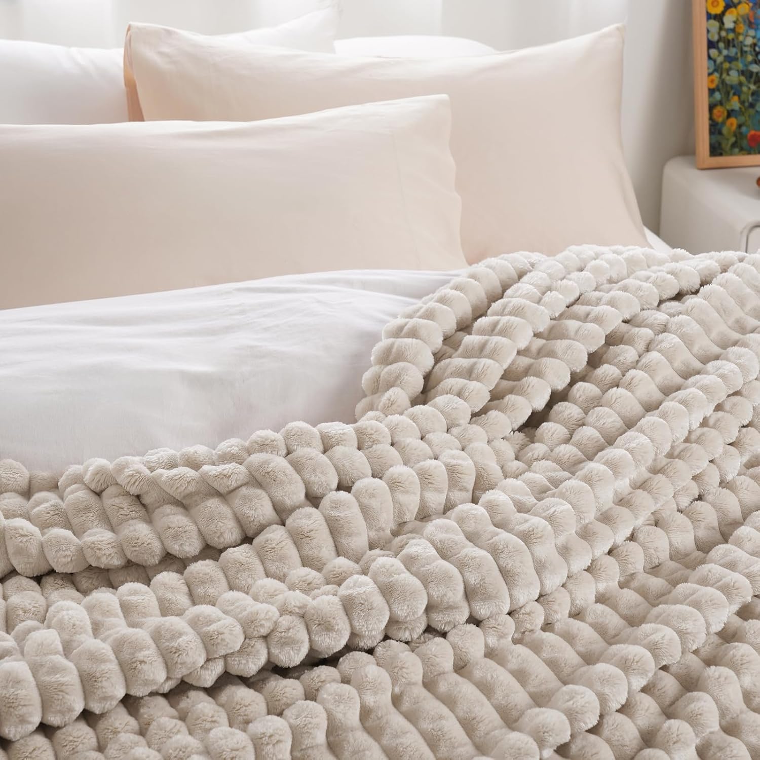 PHF 3D Clipped Fleece Blanket Queen Size for Bed-380GSM Super Soft Warm Blanket for Fall and Winter, No Pilling, No Shedding, Lightweight Decorative Fuzzy Plush Bedding for Couch, 90″x90″, Oak PHF 3D Clipped Fleece Blanket Queen Size for Bed-380GSM Super Soft Warm Blanket for Fall and Winter, No Pilling, No Shedding, Lightweight Decorative Fuzzy Plush Bedding for Couch, 90″x90″, Oak