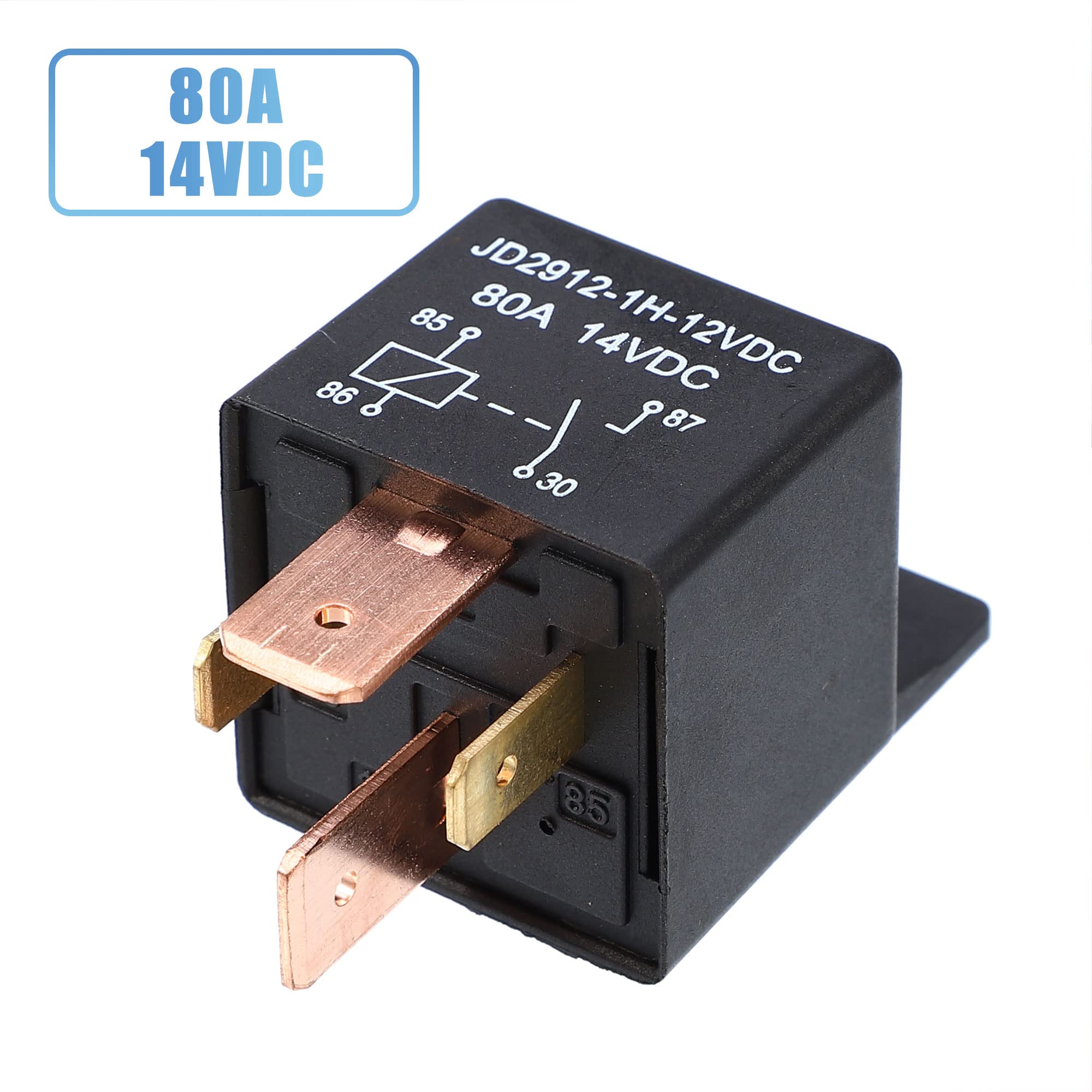 A ABSOPRO Relè Con Presa Cablaggio 5Pz Per Auto 12V 80Amp Modello JD2912 | Materiale: Plastica, Modello: JD2912, Temperatura: -30°C~+80°C, Applicazione: Ventole Elettriche, Elettrovalvole, Clacson