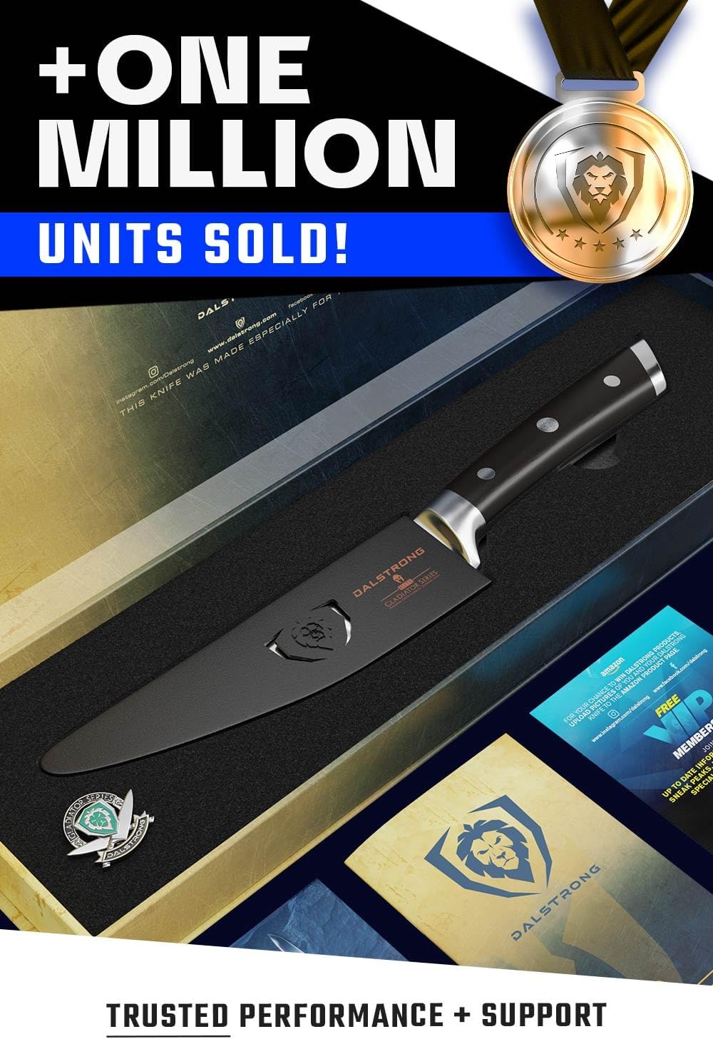 Dalstrong Fillet Knife - 6 inch - Gladiator Series Elite - High Carbon German Steel - Black G10 Handle - Sheath Included - Razor Sharp Kitchen Knife - Boning Knife Gift - NSF Certified