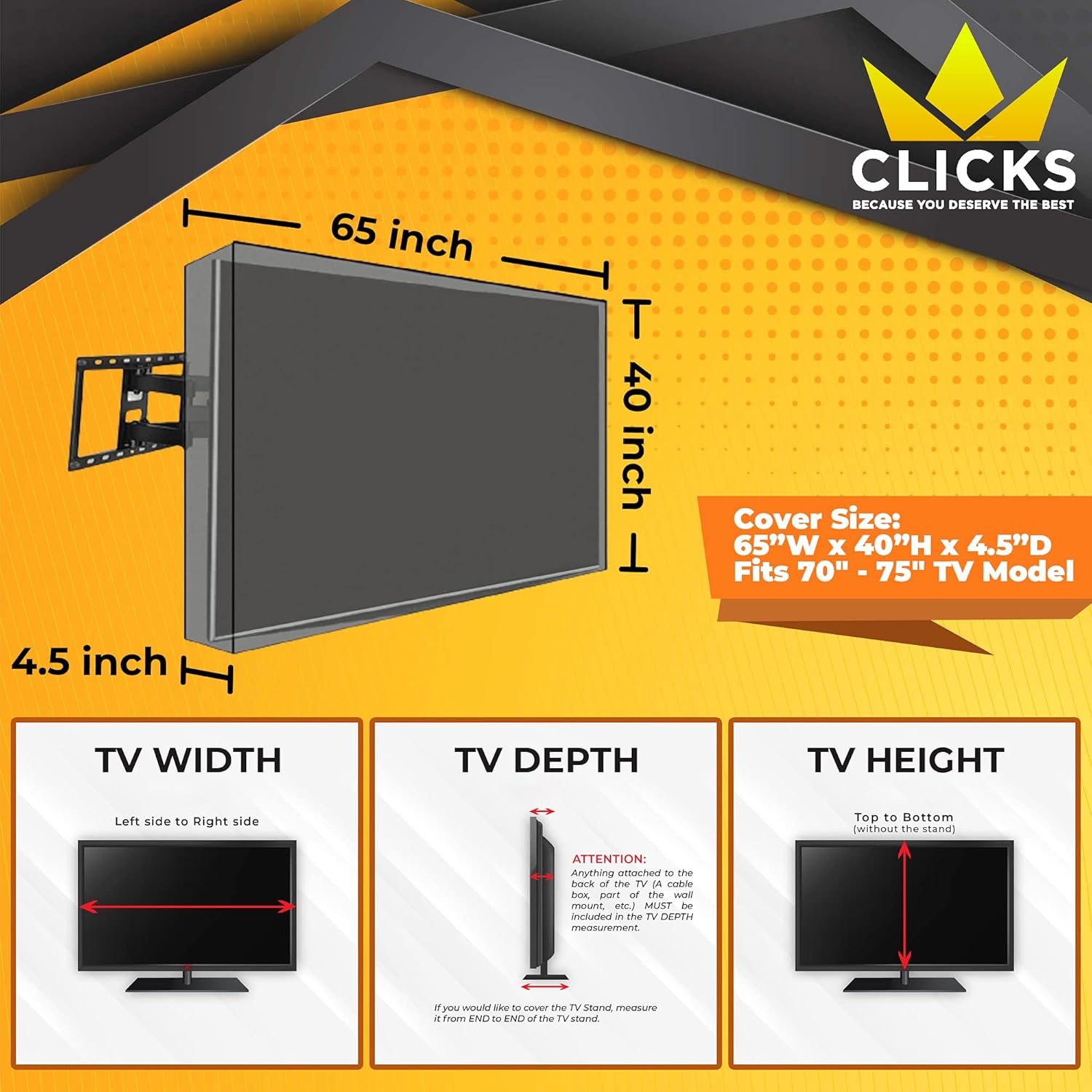 Flаѕh Dеаlѕ - 40% оƒƒ Outdoor TV Cover, Waterproof and Dustproof, Black, Size 60” - 70”