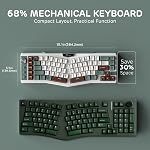 RK ROYAL KLUDGE A72 Alice Ergonomic Wireless Mechanical Keyboard w/Knob/Macro Keys & Touchable Nameplate, Tri-Mode 75% TKL Keyboard BT/2.4G/USB-C, Hot Swappable, Pro Software Programmable