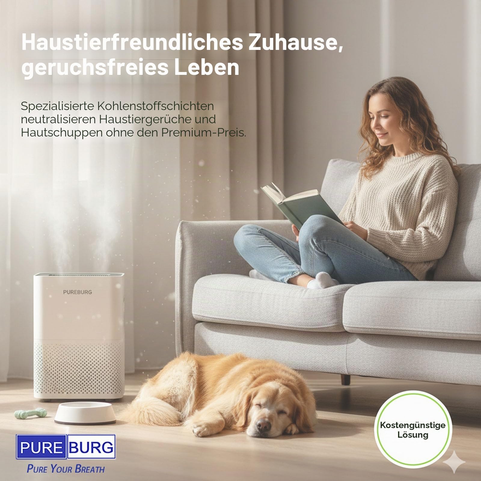 PUREBUR ErsatzFilter kompatibel mit VENTA AP902, AH902, LP60, LP60 WiFi, LPH60 WiFi Luftreiniger, Premium H14 HEPA und Aktivkohle, 2 Stück