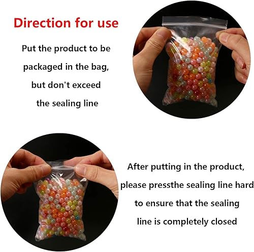 Miniatura 5 de Bolsas de polietileno transparente con cremallera de 3 x 4 pulgadas, 400 unidades, bolsas de almacenamiento con cierre de 2 mil para joyas,