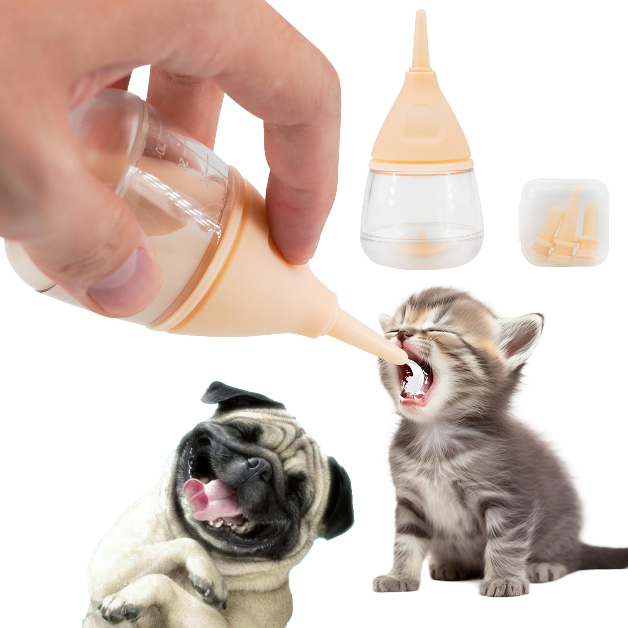 Pet Feeding Bottle for Puppies and Kittens,40ml Yellow