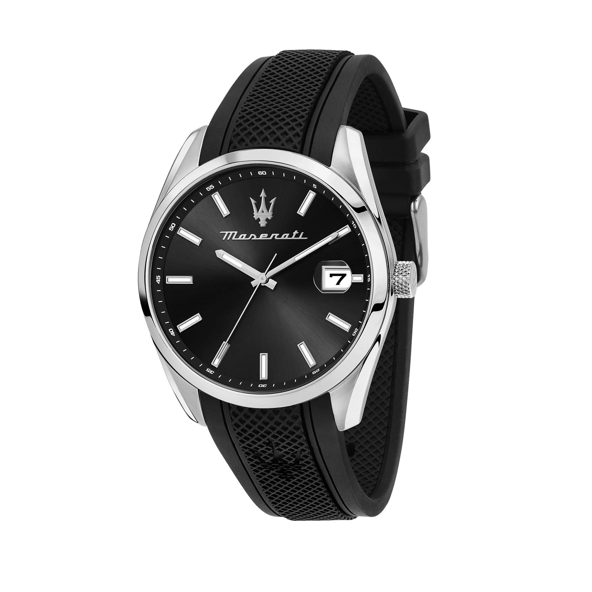 Silicone Classic Date Analog Dial Color Black Men Watch - R8851151004, Black Band