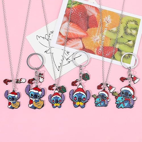 Miniatura 6 de HappyDaddy Stitch - Collar de amistad de 7 piezas, regalo de puntada, collar de puntada, joyería para niños y niñas, Zinc, Aleación de zinc