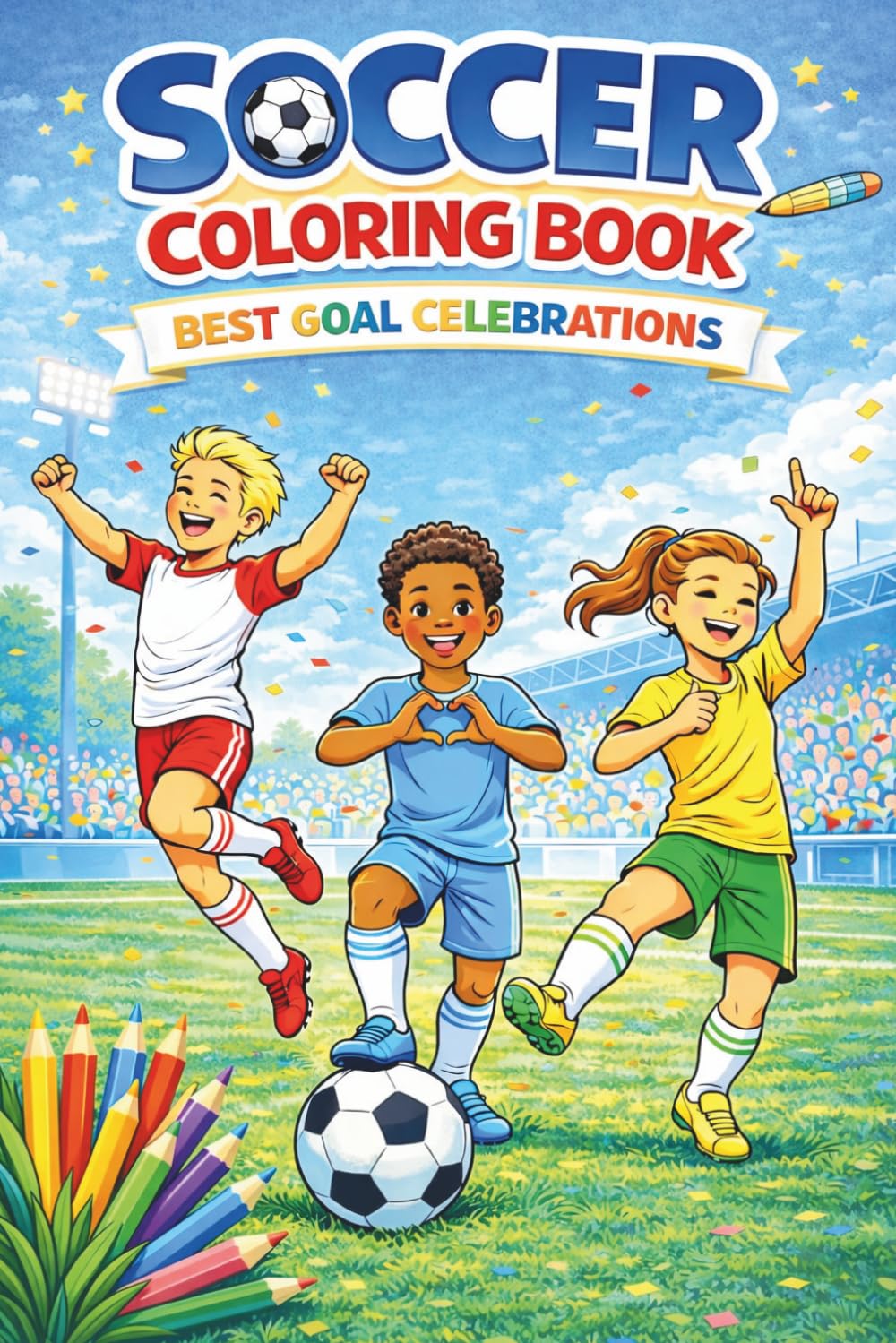 Soccer Coloring Book: "Best Goal Celebrations”: Fun Coloring for Kids Ages 6–12, Soccer Celebration Edition