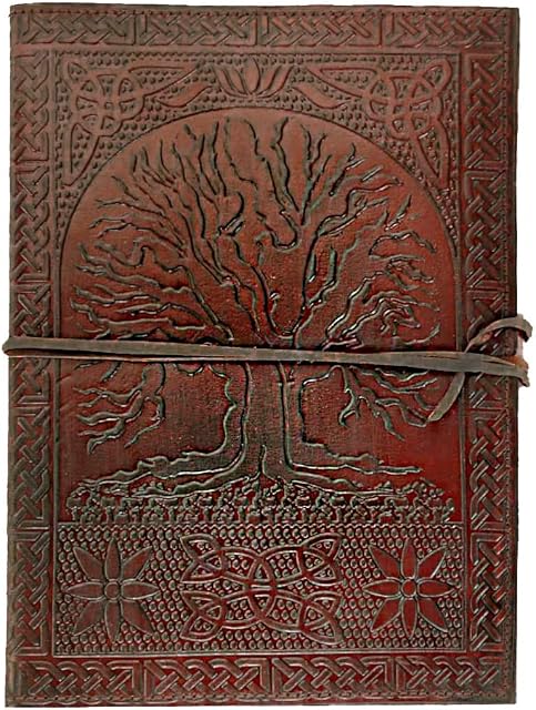 18 cm Tree of Life Leather Blank Book grimoire Leather Journal Book of Shadows Spell Book Leather Diary Journal Notebook Sketchbook Gift for Artists