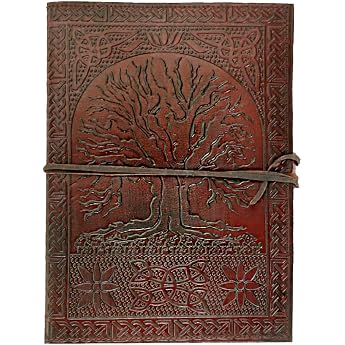 18 cm Notepad Notes Notebook Pages Handmade Album Diary Leather with Leather Cover Gifts Antique Celtic Tree of Life