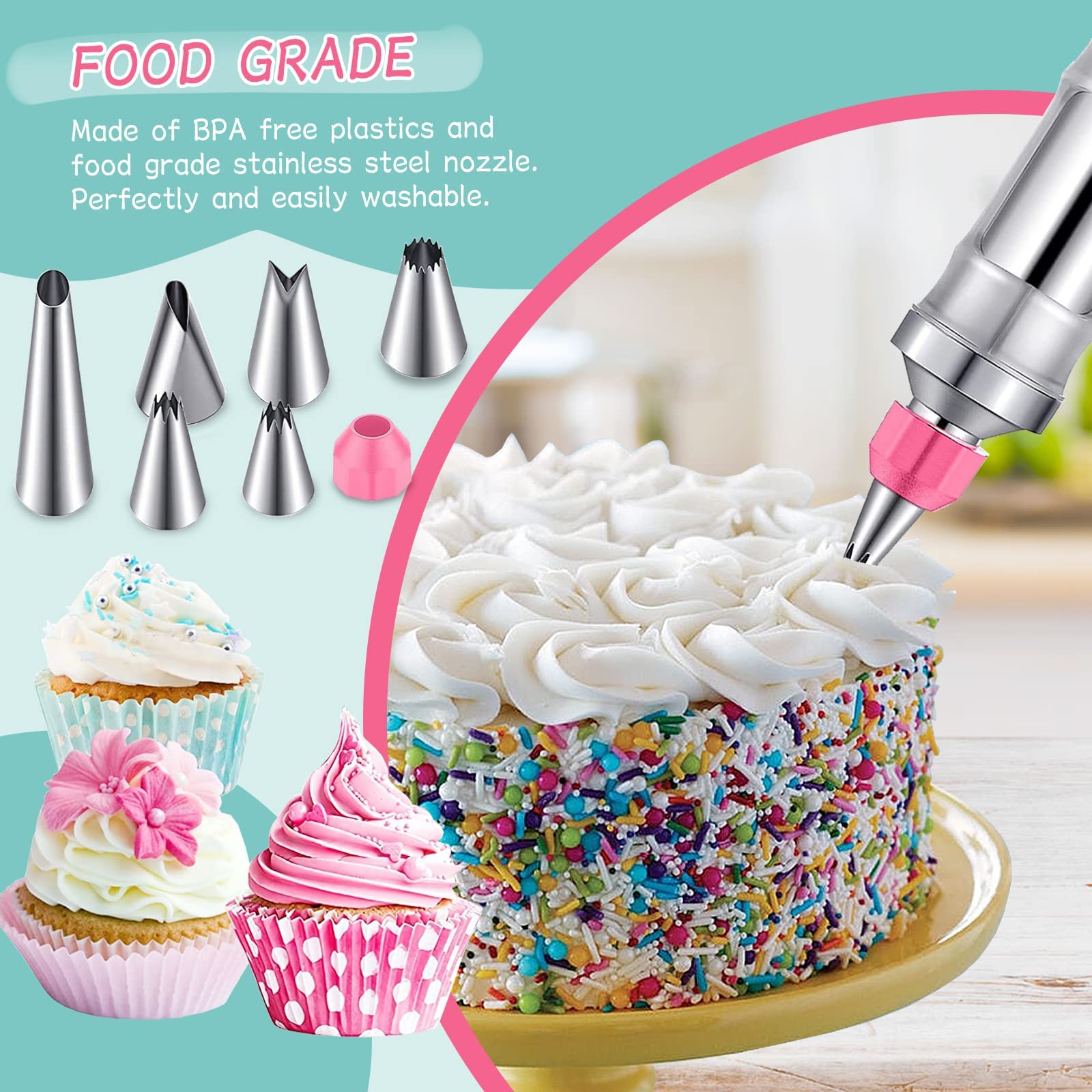 Seringue décorative pour dessert, seringue à crème, seringue à glaçage et ensemble de buses, ensemble de fabrication de crème, produits de boulangerie, outils décoratifs pour gâteaux à glaçage