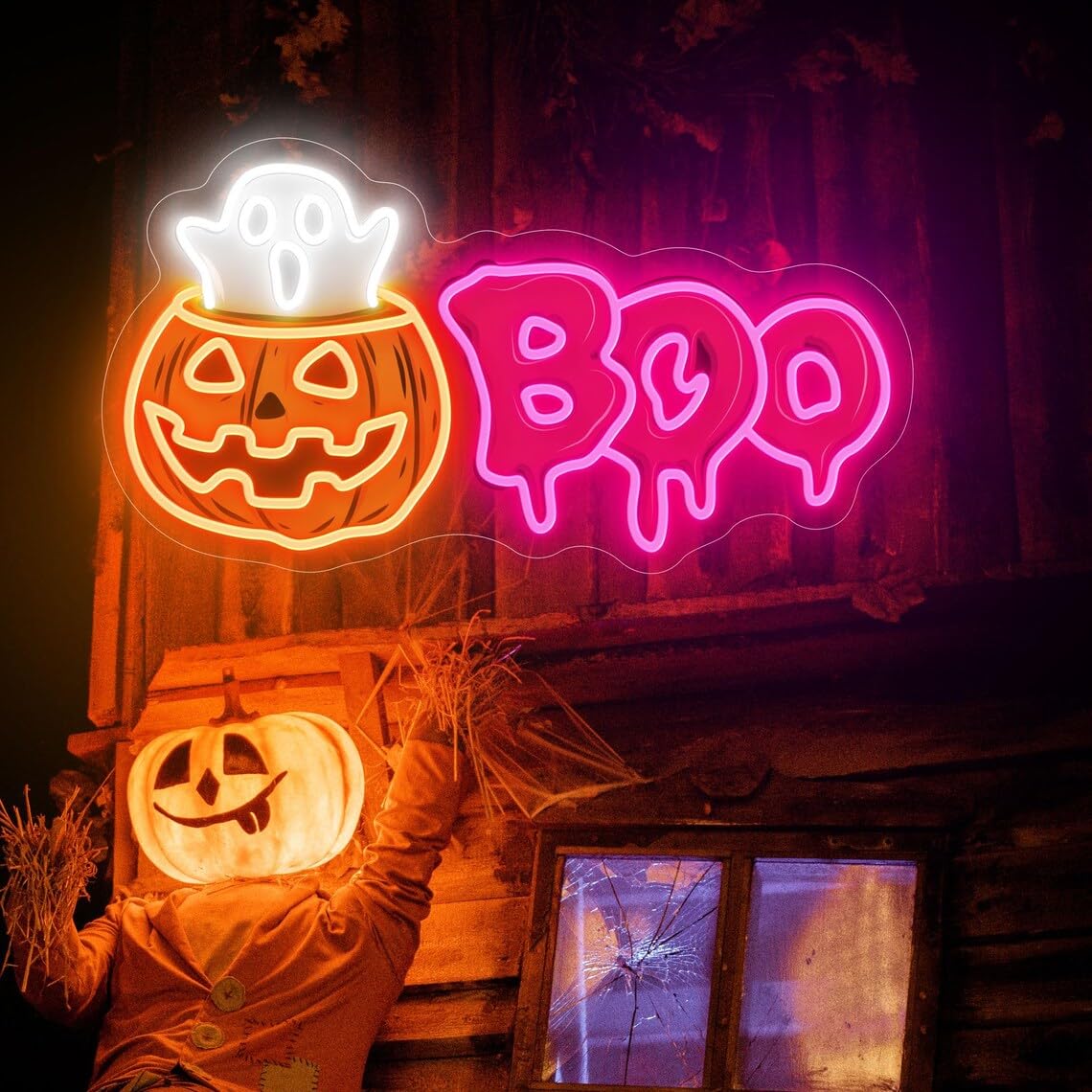 Happy Halloween Neon Sign,BOO'D Neon Sign, Halloween Party Sign,Halloween sign, Halloween Decor, Personalized Gift,Halloween Decoration
