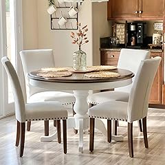 Colamy Beige Upholstered Dining Chair Set