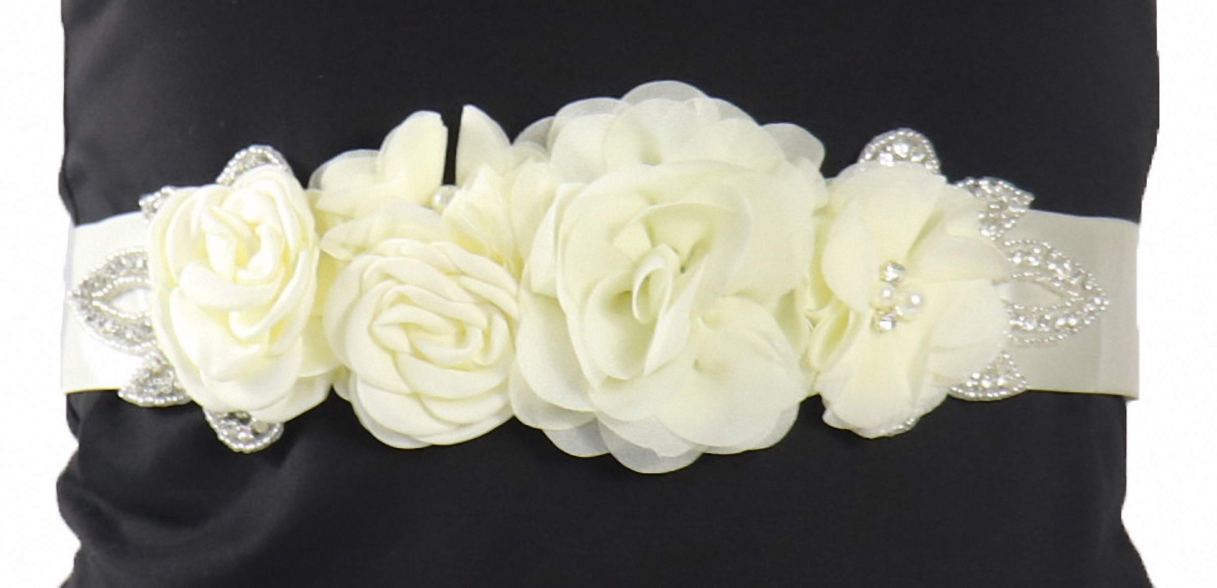 Ulalaza Bridal Crystal Sashes Wedding Belt Sash with Rhinestones Women Prom Evening Dress Decorative Waistband