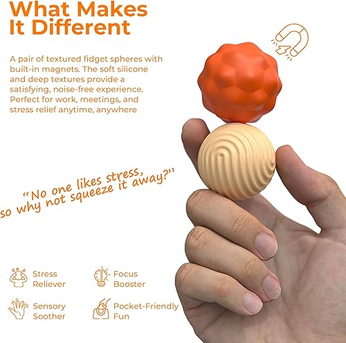 Miniatura 27 de Bolas magnéticas de silicona para adultos, bolas magnéticas de silicona suave, 2 unidades de 1.594 in, juguetes sensoriales para aliviar el estrés