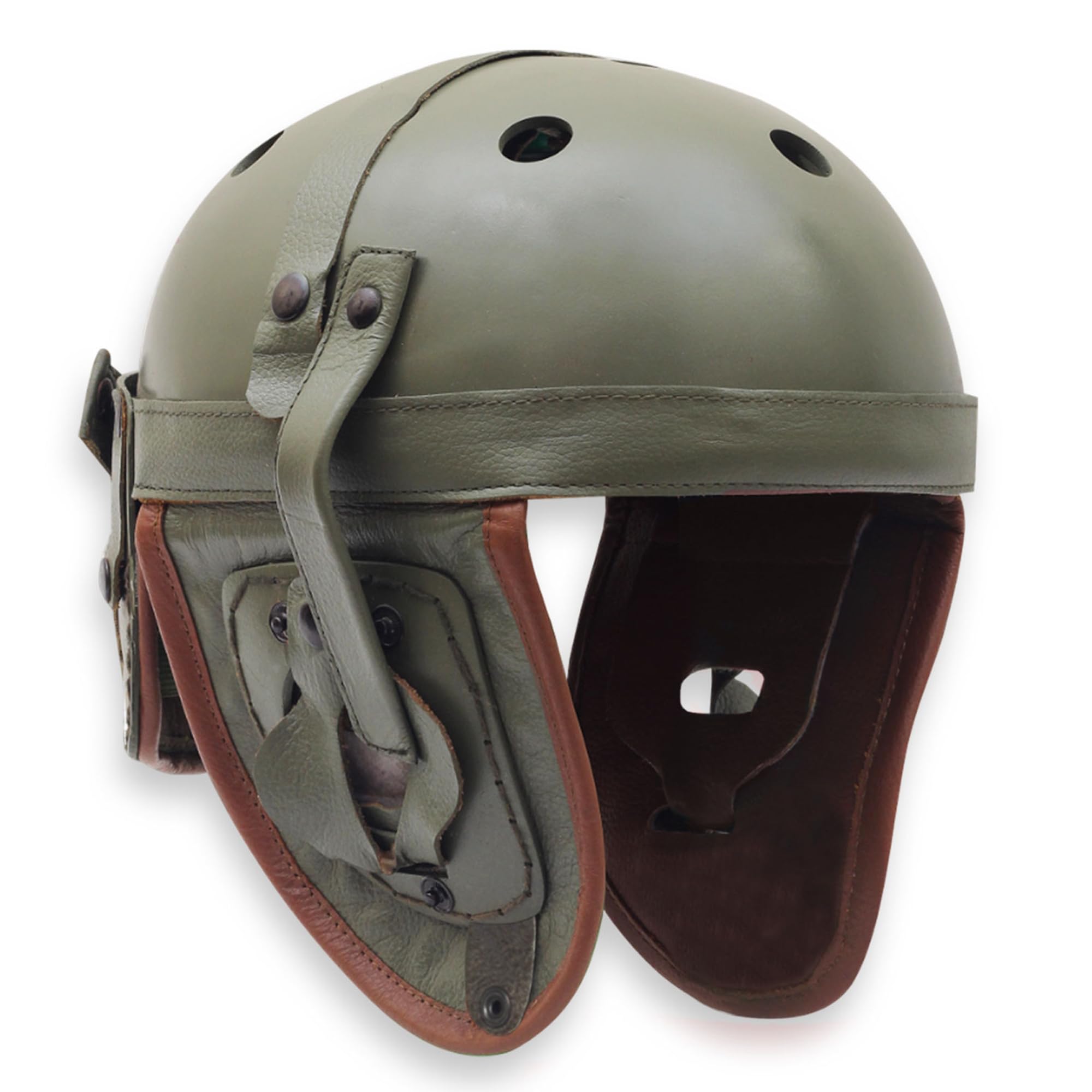 MASTER RIDGE WW2 American M1938 Military Tanker Helmet Replica, Leather