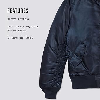 Alpha Industries MA-1 Slim Fit Bomber Flight Jacket - Fighter Pilot Flight Jacket