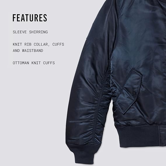 Alpha Industries MA-1 Slim Fit Bomber Flight Jacket - Fighter Pilot Flight Jacket