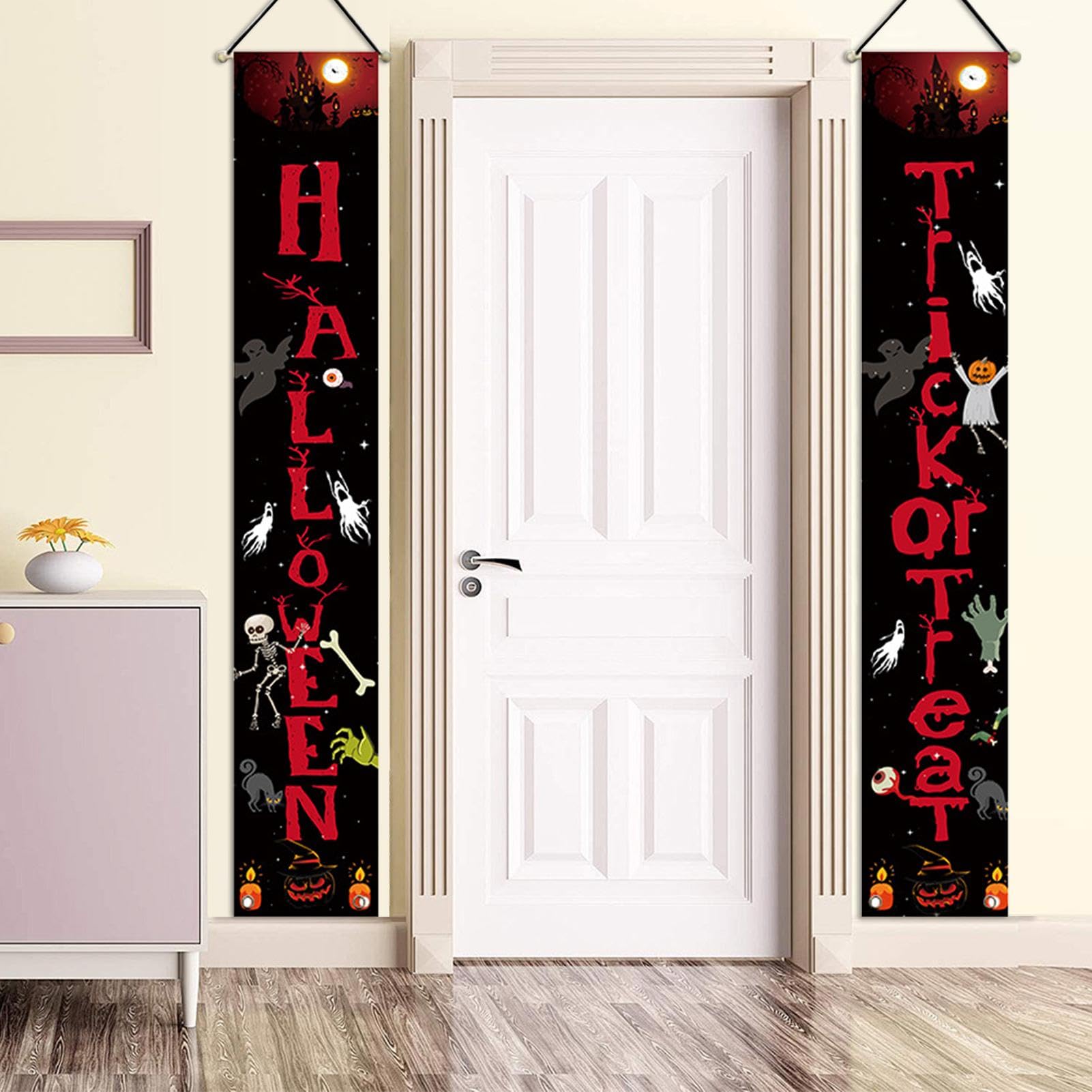 NIUBB Decorazioni di Halloween portico anteriore decorazione di Halloween cartello portico appeso banner esterno esterno esterno Halloween segno porta anteriore portico banner per casa